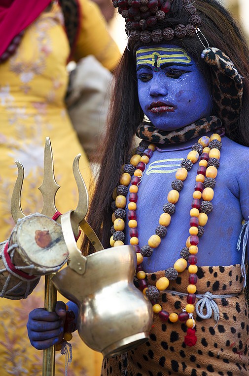 Chłopiec przebrany za Shivę (Pushkar Camel Fair)